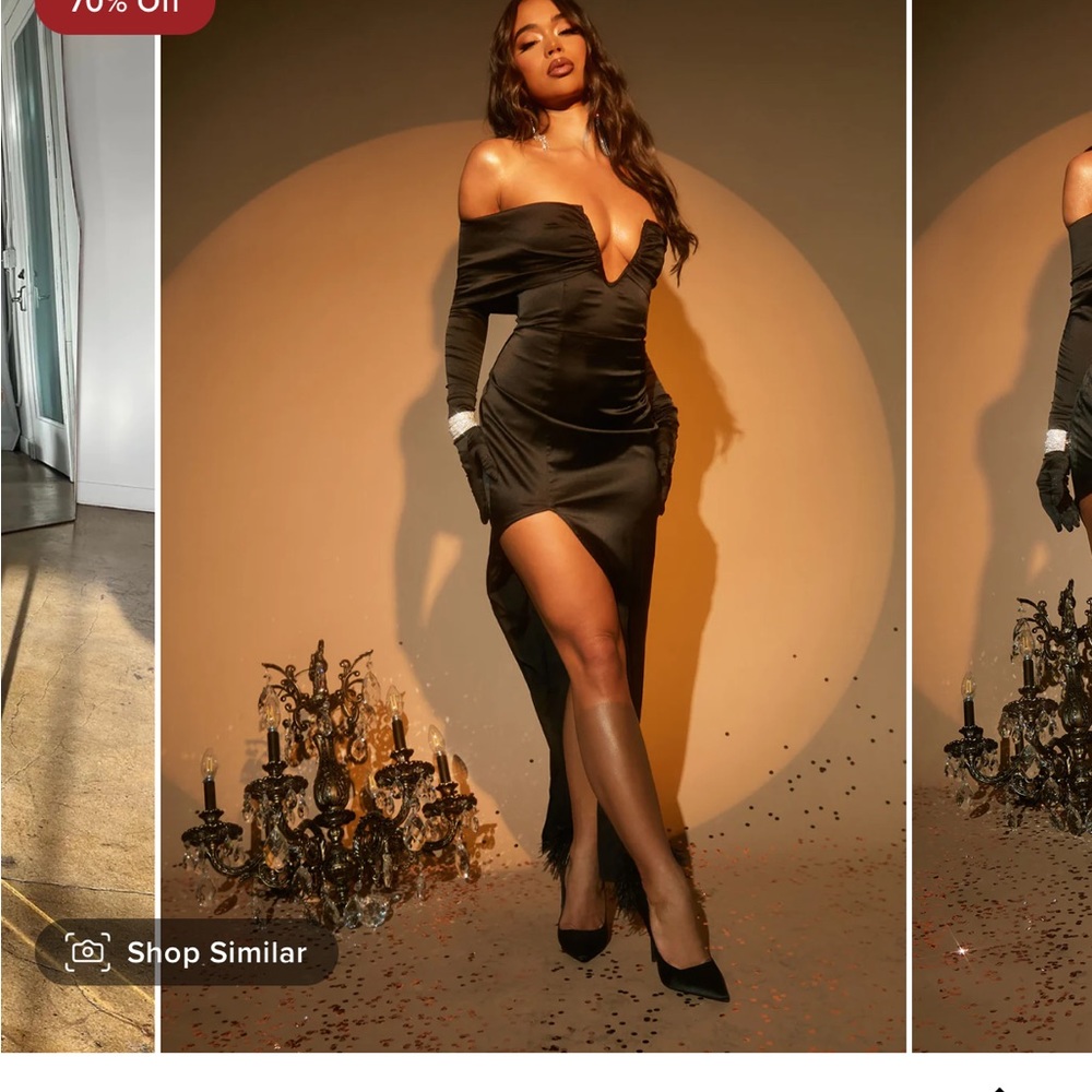 Fashion nova dress and gloves